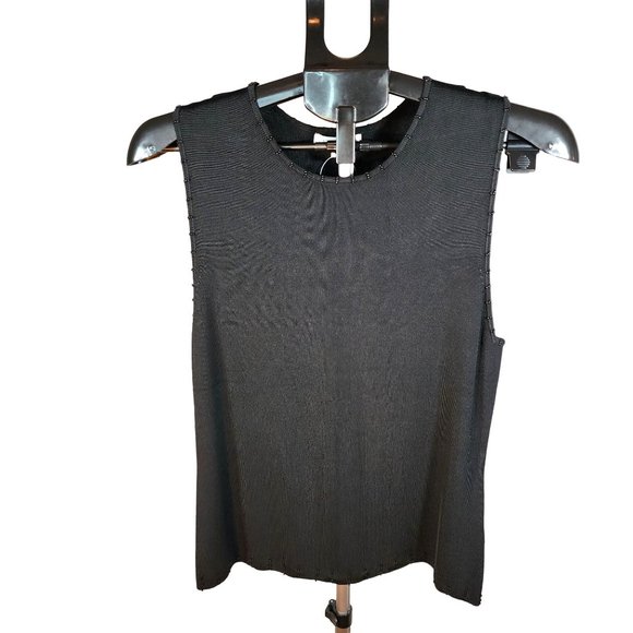 Jessica Ash Black Twin Sweater Set With Accent Black Beading Size XL. New W Tag - Picture 3 of 13